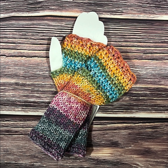 Colorful Crochet Fingerless Gloves - Picture 2 of 2